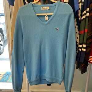 Lacoste Men's Light Blue V-Neck Sweater